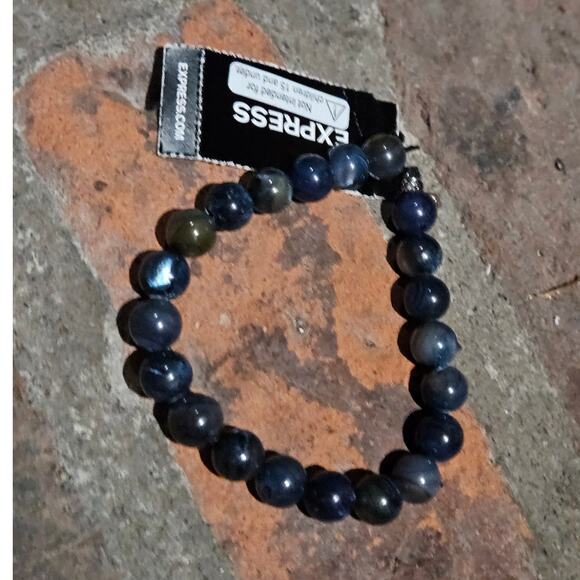 Express Genuine Stone Round Beads Stretch Bracelet ~ Bohemian Cottagecore Casual - Picture 4 of 4